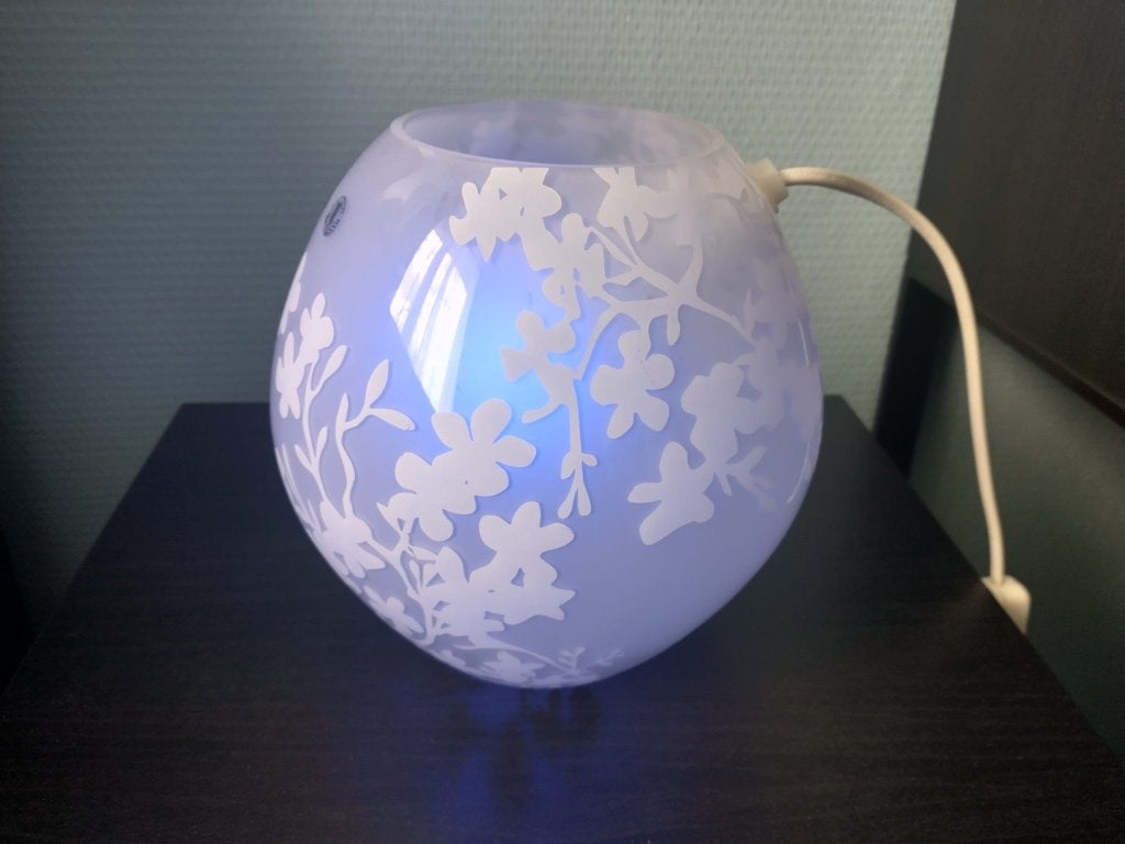 IKEA Knubbig retrolamp wit glas 18cm, Ophalen, Nachtlamp, Wit, IKEA