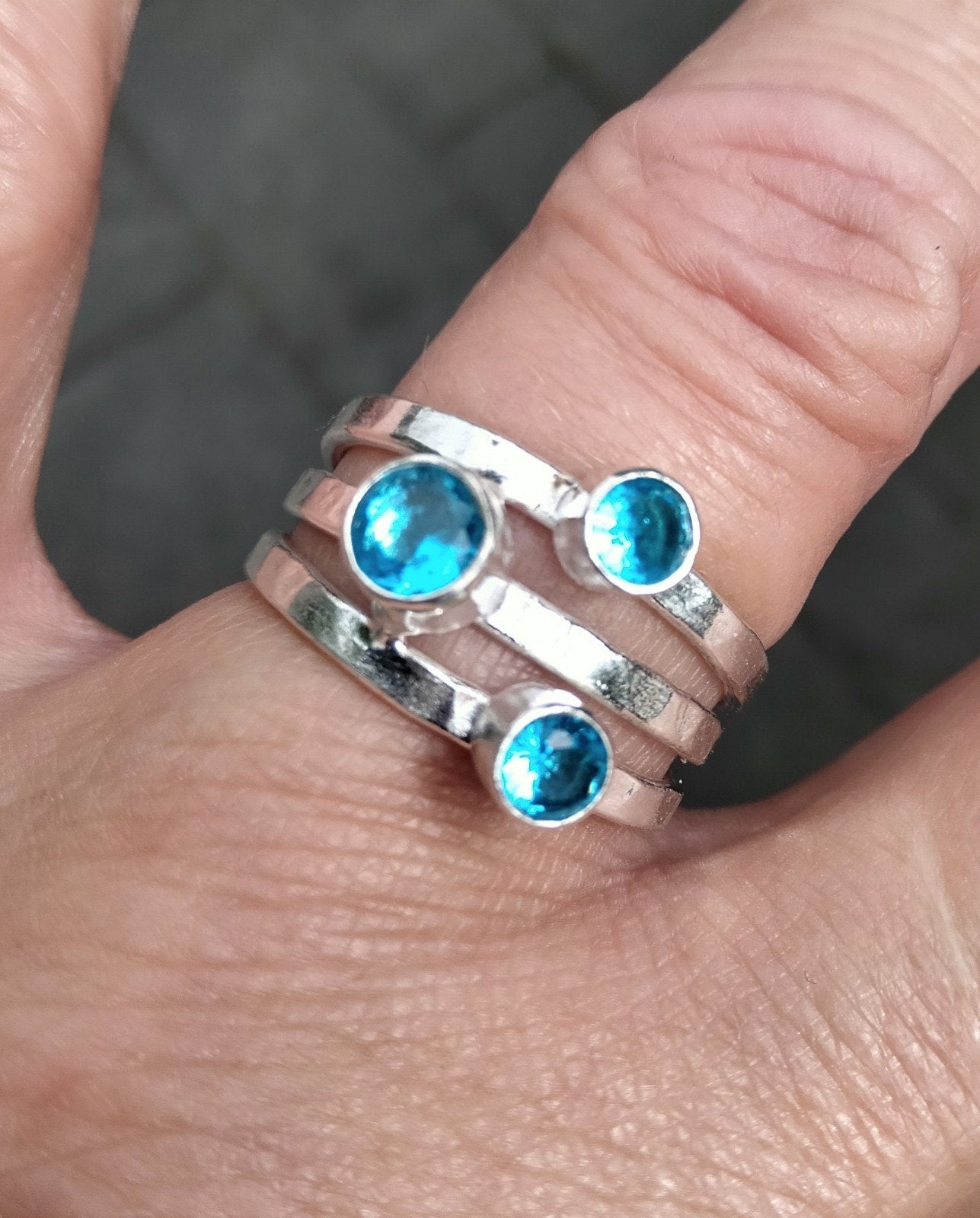 topaas ring maat 18,75, 18 tot 19, Nieuw, Dame, Zilver
