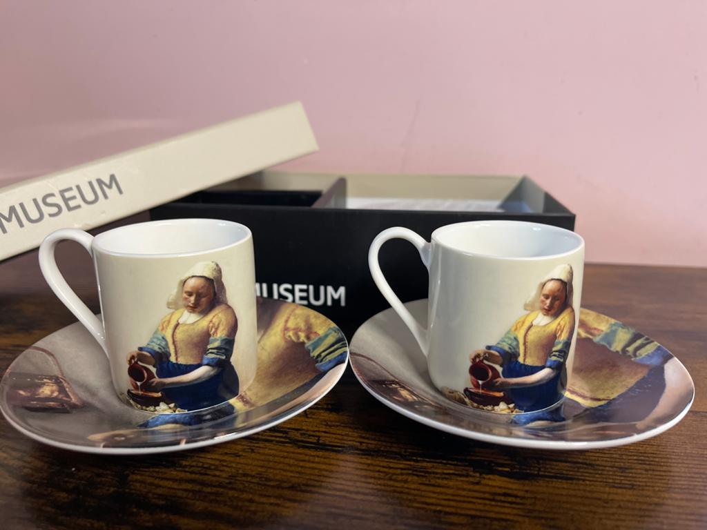 Rijksmuseum Espresso Kopjes 'Het Melkmeisje' - Nieuw, Nieuw, Ophalen of Verzenden, Overige stijlen, Kop(pen) en/of Schotel(s)