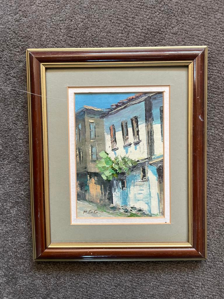 Authentiek schilderij uit Istanbul, gesigneerd M. Eser, Ophalen of Verzenden