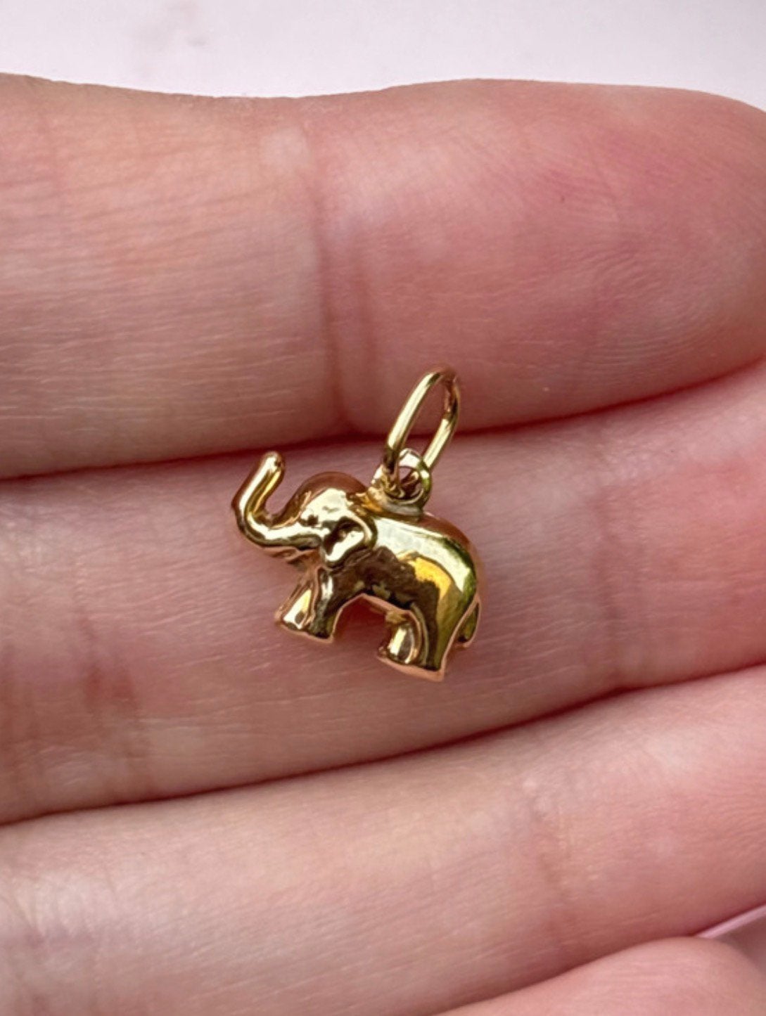 9 karaat gouden olifant hanger uit Italië, Ophalen of Verzenden, Zo goed als nieuw, Goud, Goud