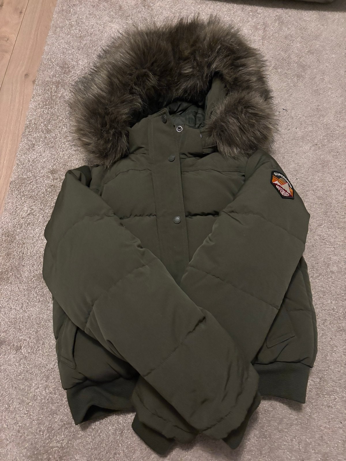 Superdry Everest Puffer Jas - Maat L (40), Ophalen of Verzenden, Zo goed als nieuw, Maat 42/44 (L), Groen