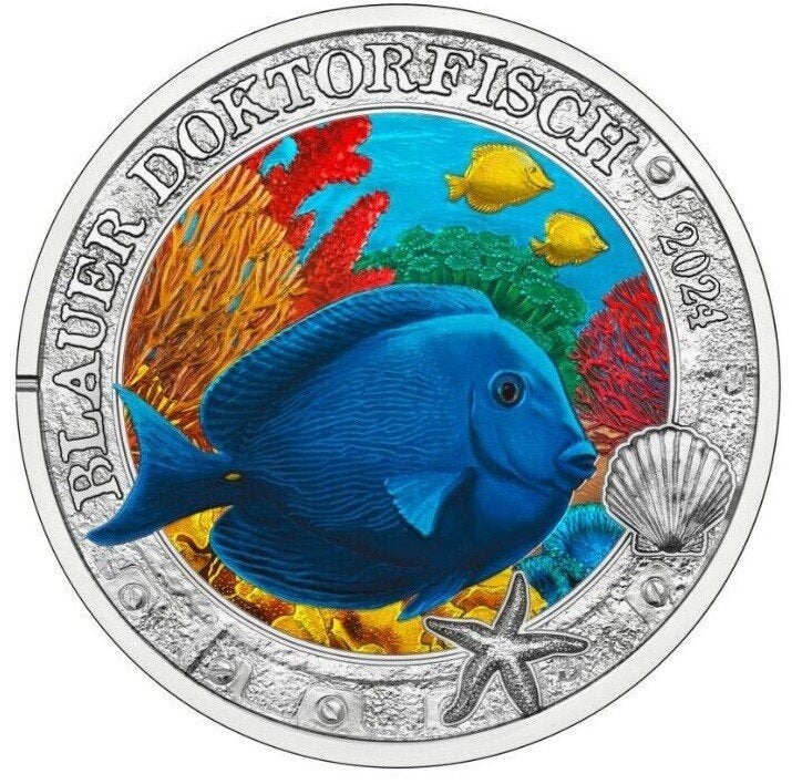 De € 3,00 munt OOSTENRIJK 2024 "BLAUER DOKTOS Fisch" in unc., Ophalen of Verzenden, Oostenrijk, 2 euro