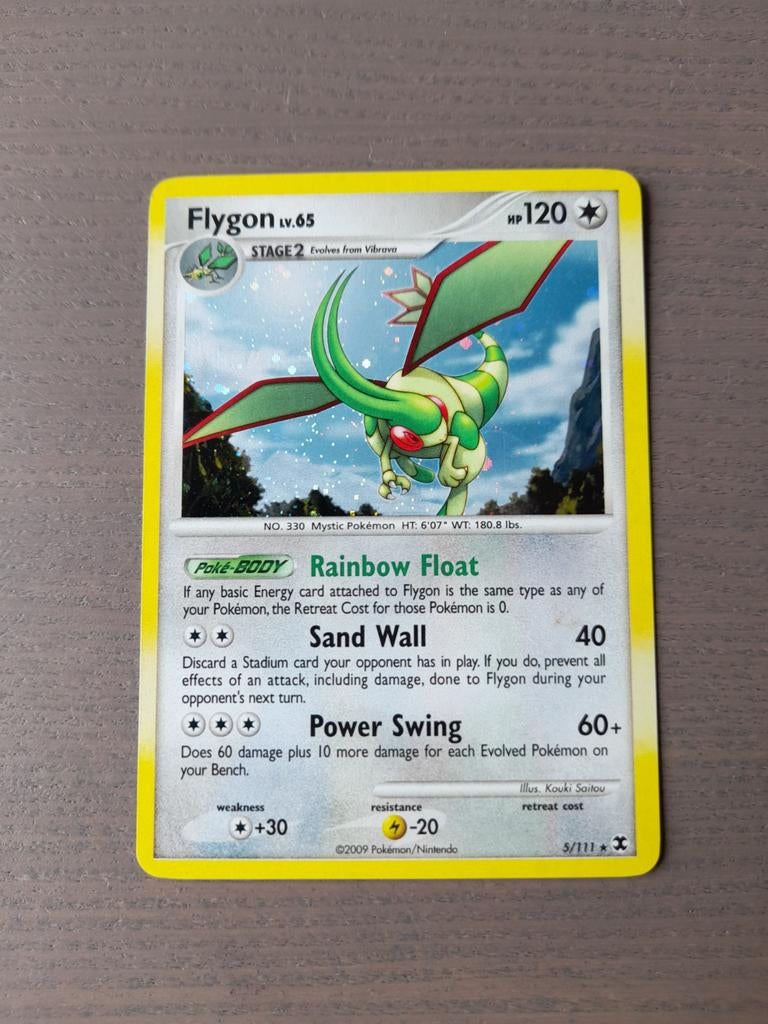 2009 rising rivals 5/111 flygon holo, Ophalen of Verzenden, Gebruikt, Losse kaart, Foil