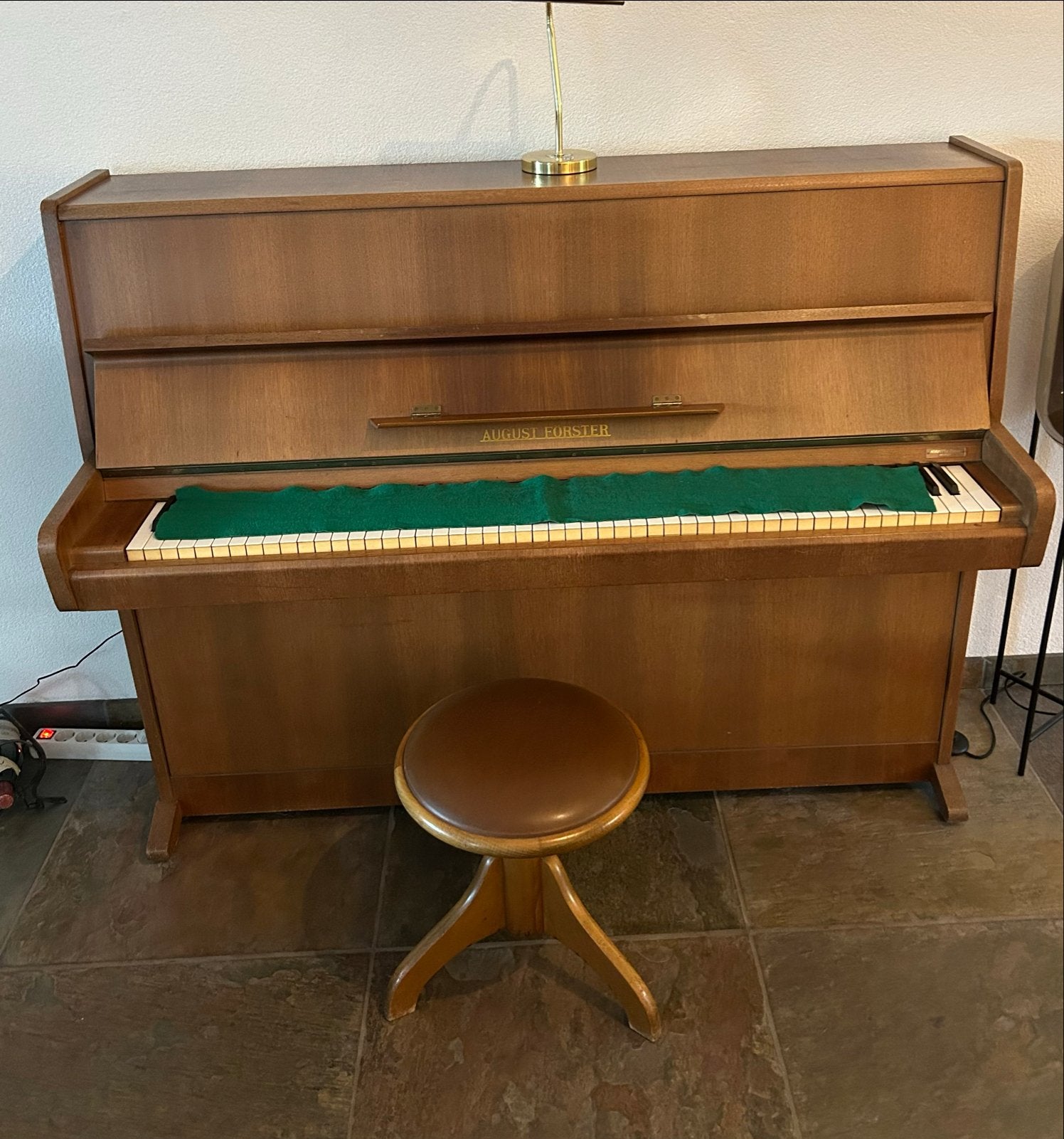 August Förster piano met studiepedaal - 50 jaar oud, Muziek en Instrumenten, Piano's, Ophalen, Gebruikt, Bruin, Piano
