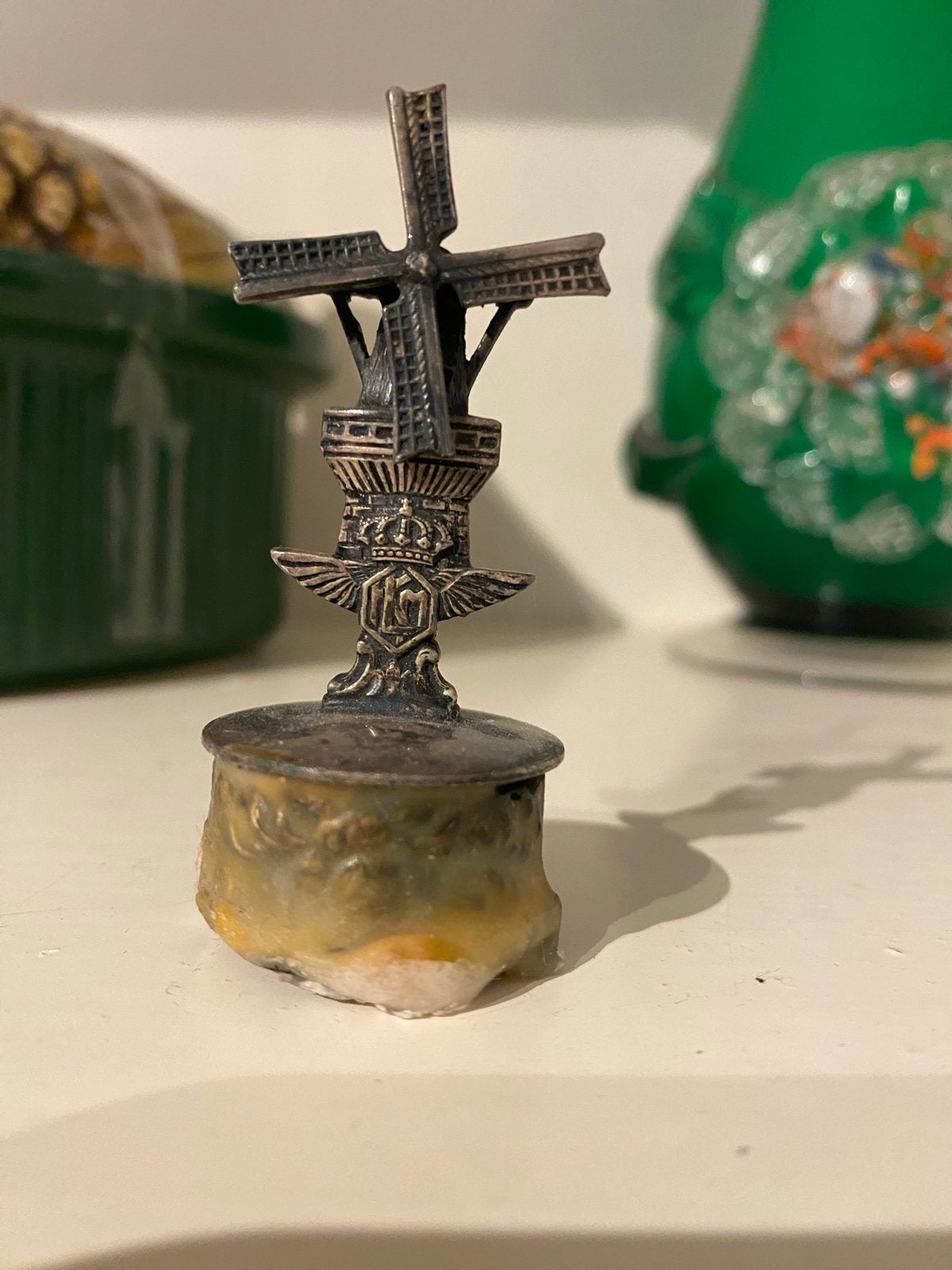 Vintage Molen Miniatuur kaarsendover- Verzamelobject, Ophalen of Verzenden