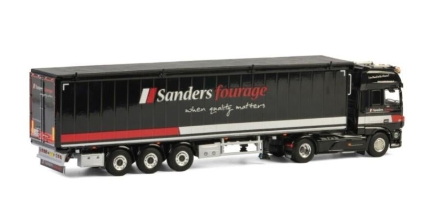 WSI DAF XF SUPER SPACE CAB 4X2 + TRAILER SANDERS FOURAFLGE, Overige merken, ., Ophalen of Verzenden, Zo goed als nieuw