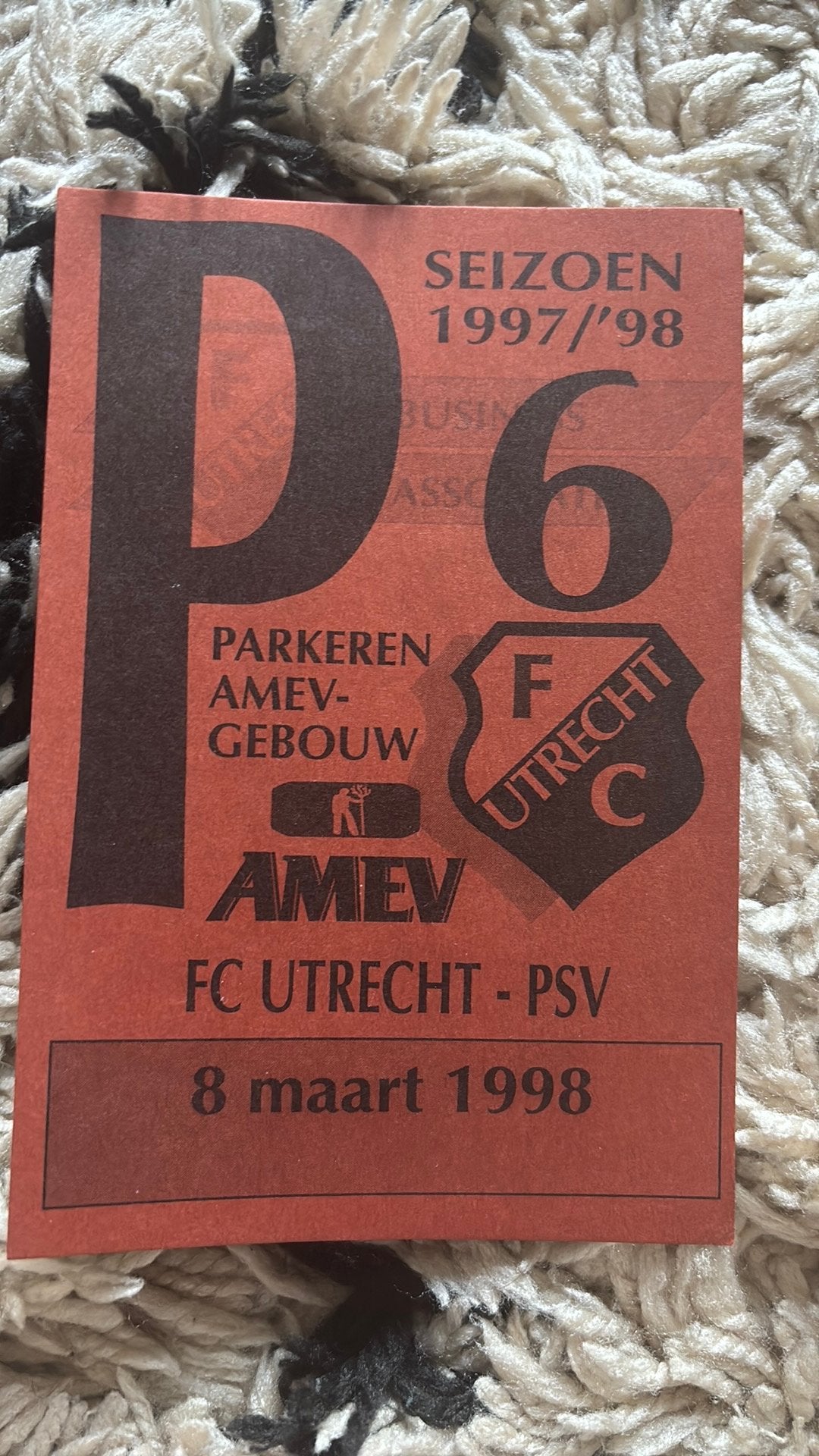 Oud stadionticket utrecht psv 1998, Ophalen of Verzenden, Zo goed als nieuw, PSV, Overige typen