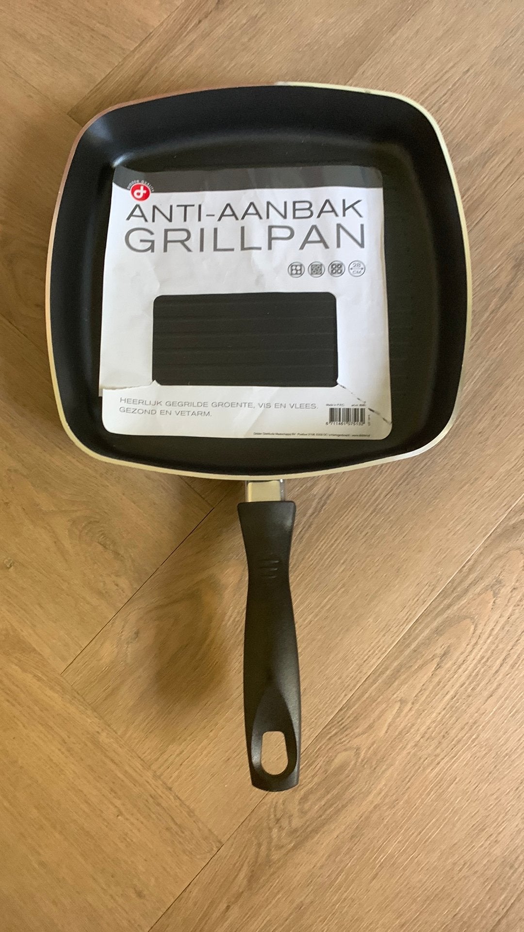 Anti-aanbak grillpan 28 cm doorsnee., Ophalen of Verzenden, Nieuw, Overige materialen, Koekenpan
