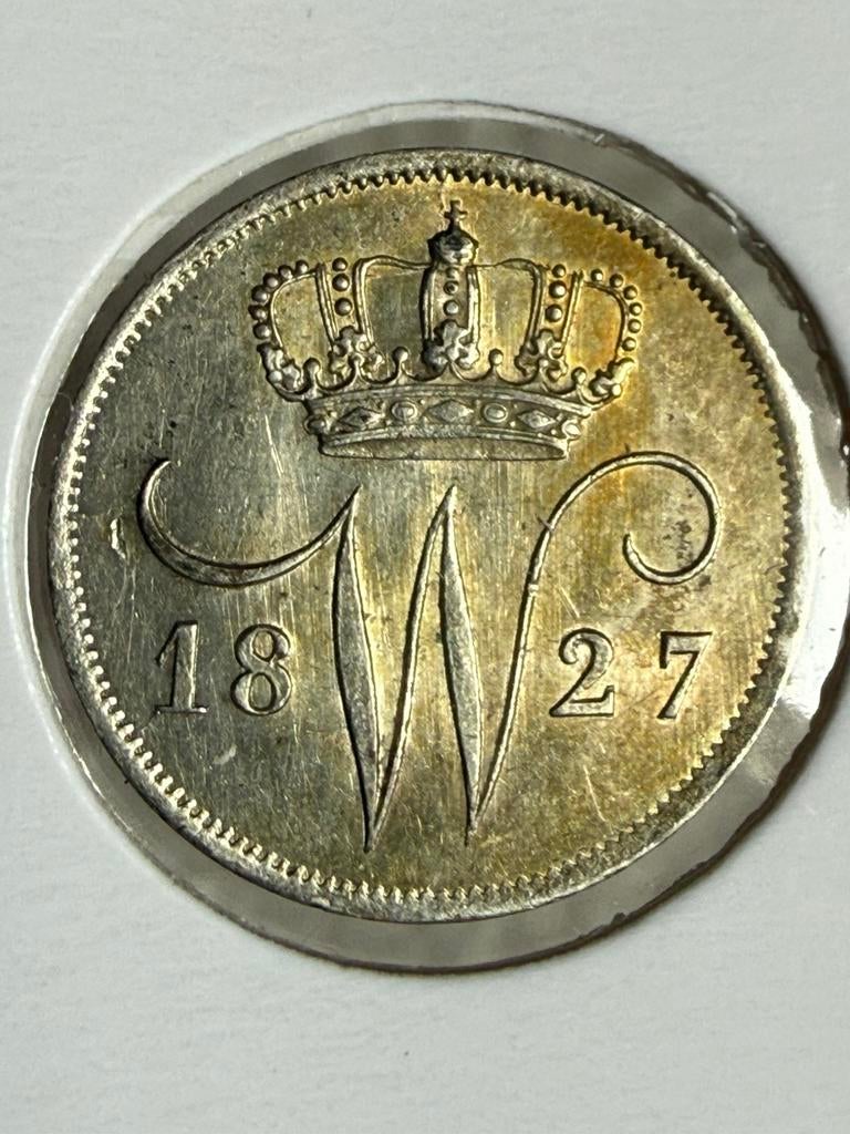 10 cent 1827 Willem I, Zilver, Ophalen of Verzenden, 10 cent, Koning Willem I