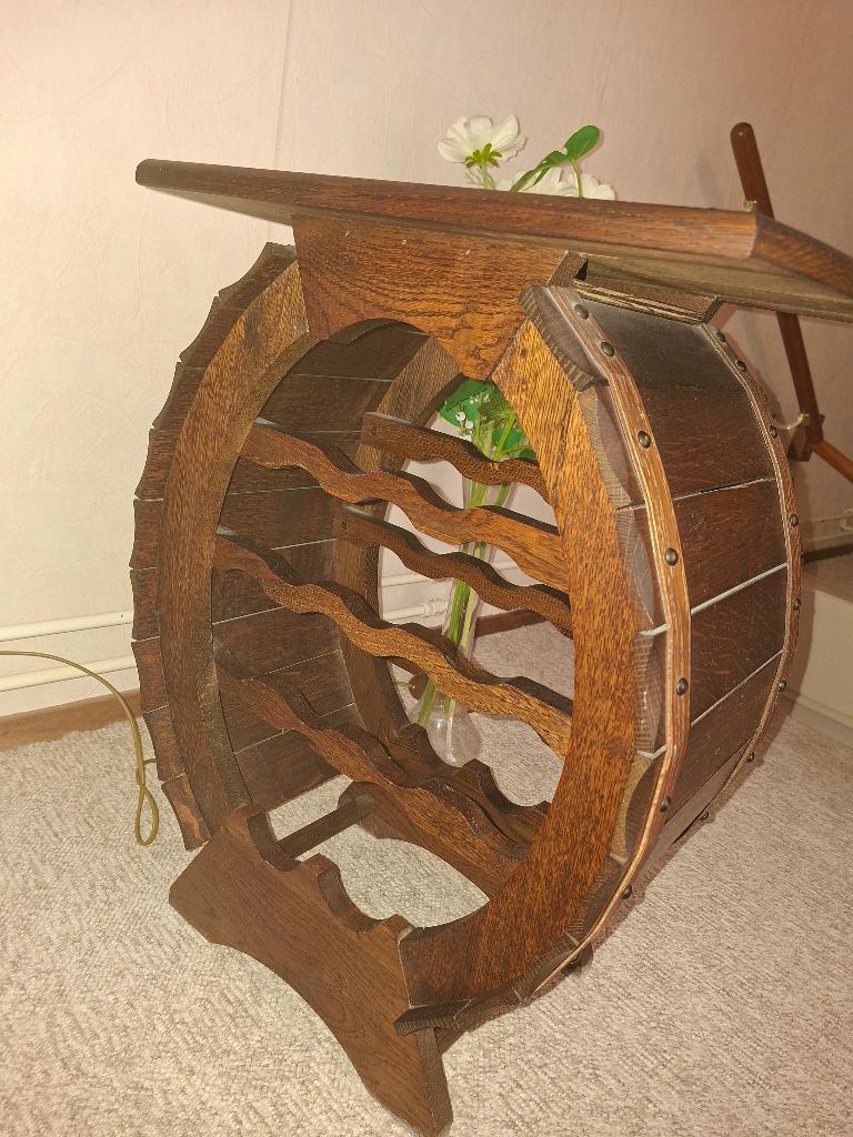 Eiken houten wijnrek, Ophalen, Zo goed als nieuw, Hout, 5 tot 15 flessen