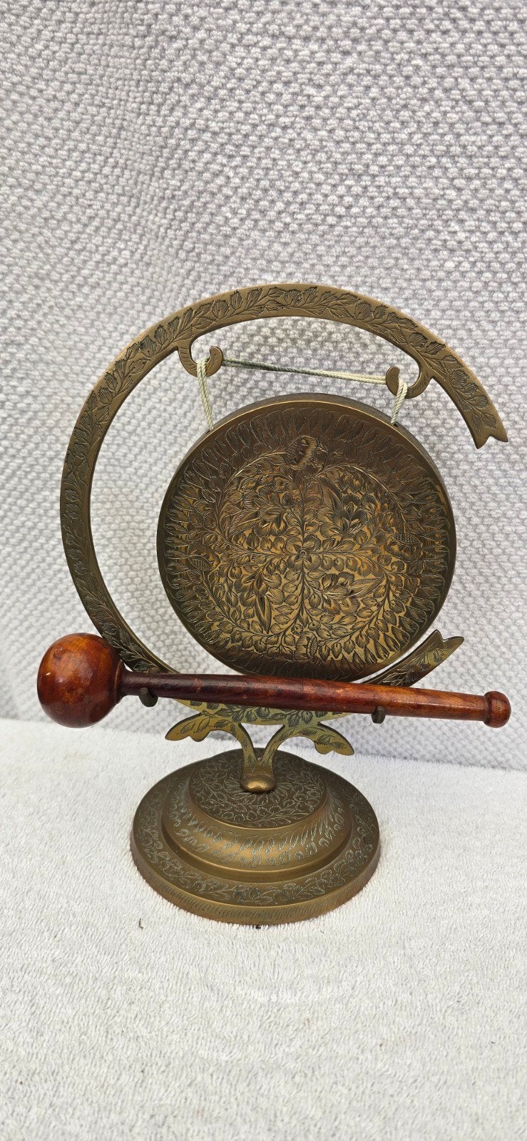 Decoratieve Messing Gong met Houten Hamer, Antiek en Kunst, Ophalen of Verzenden, Koper