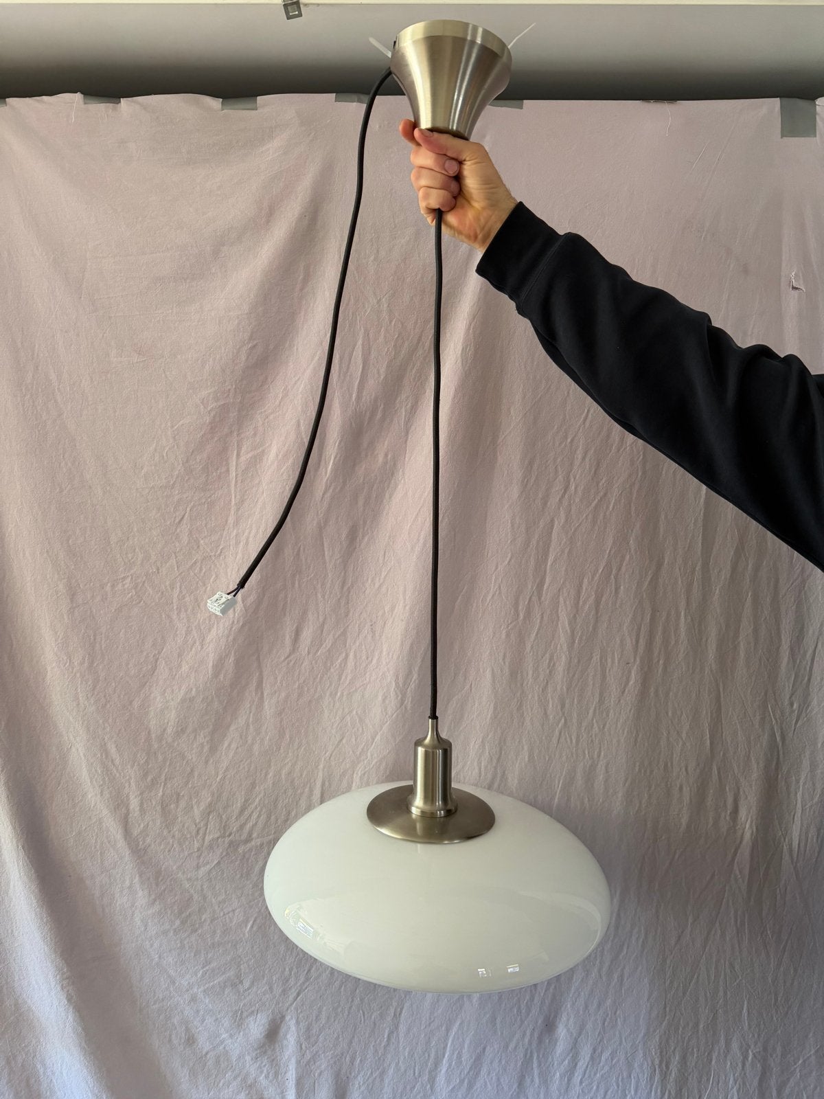 IKEA TÄLLBYN Hanglamp - Retro/Space Age Look, Ophalen, Zo goed als nieuw, Glas, E27 (groot)