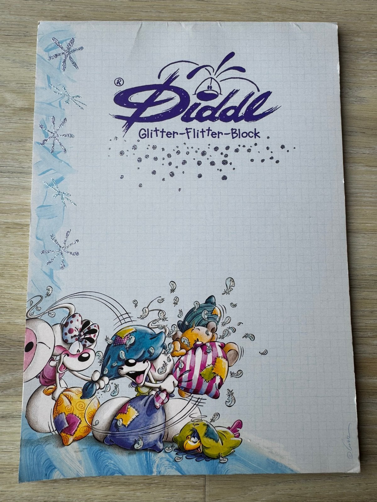 Diddl Glitter-Flitter-Block A4 20 briefblaadjes vintage, Verzenden, Zo goed als nieuw