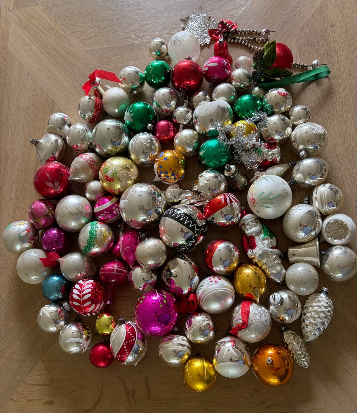 Verzameling vintage kerstversiering (ca 90 stuks), Diversen, Kerst, Ophalen, Gebruikt