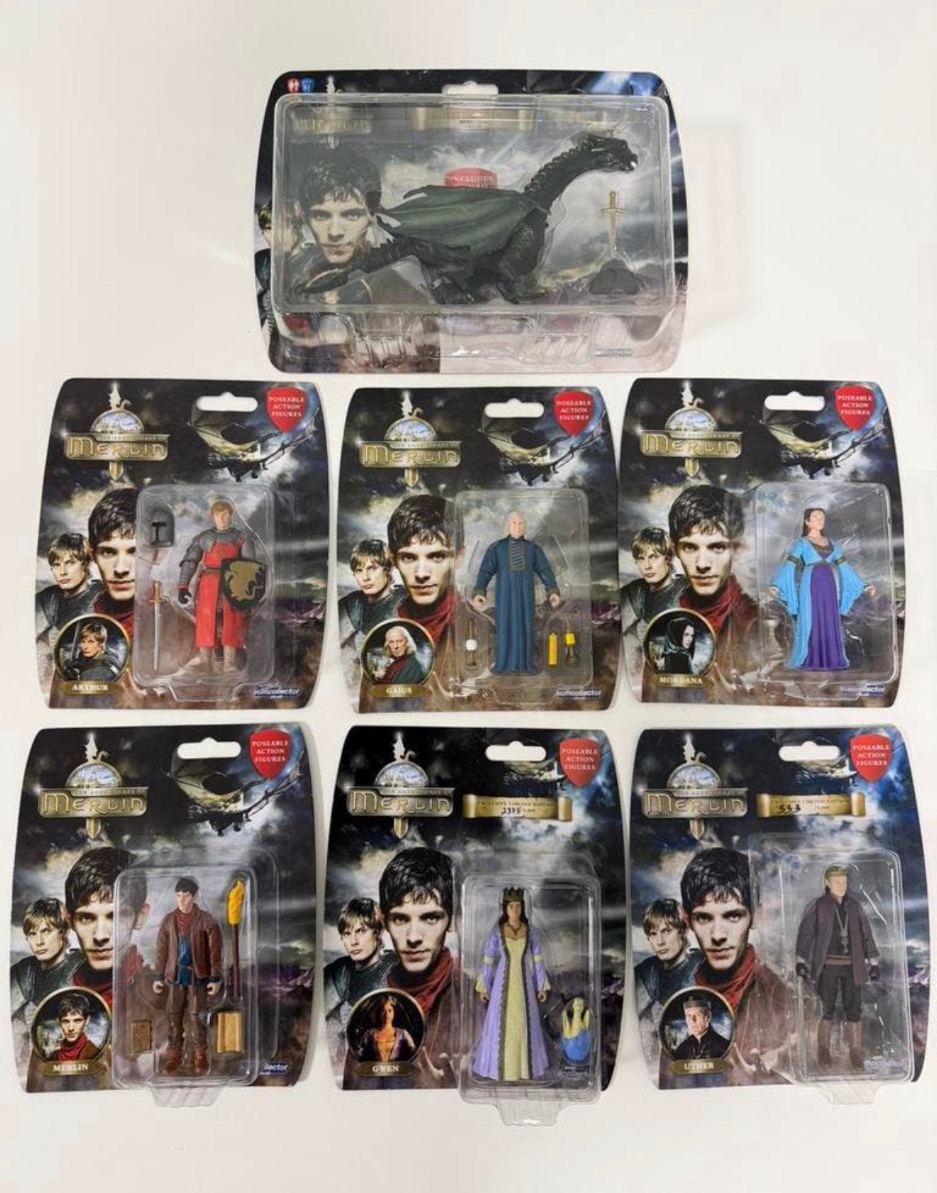 Complete Set 7x Merlin Action Figures Nieuw Limited edition, Actiefiguur of Pop, Nieuw, Ophalen of Verzenden, H