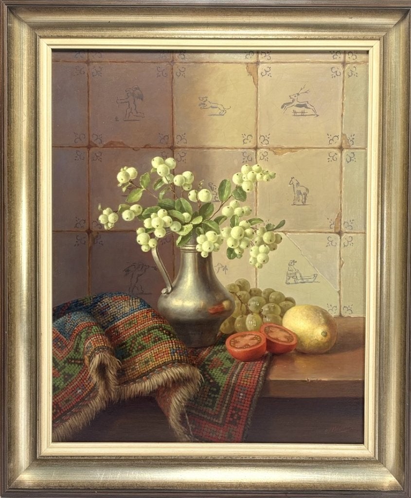 825. Olieverfschilderij, E.P. Moleveld – stilleven, 20e eeuw, Ophalen of Verzenden, Olieverf, Stilleven