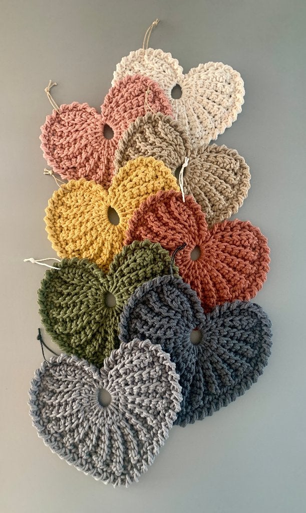 FREJDIS gehaakte harten onderzetter/pannenlap in 8 kleuren, Ophalen of Verzenden, Nieuw