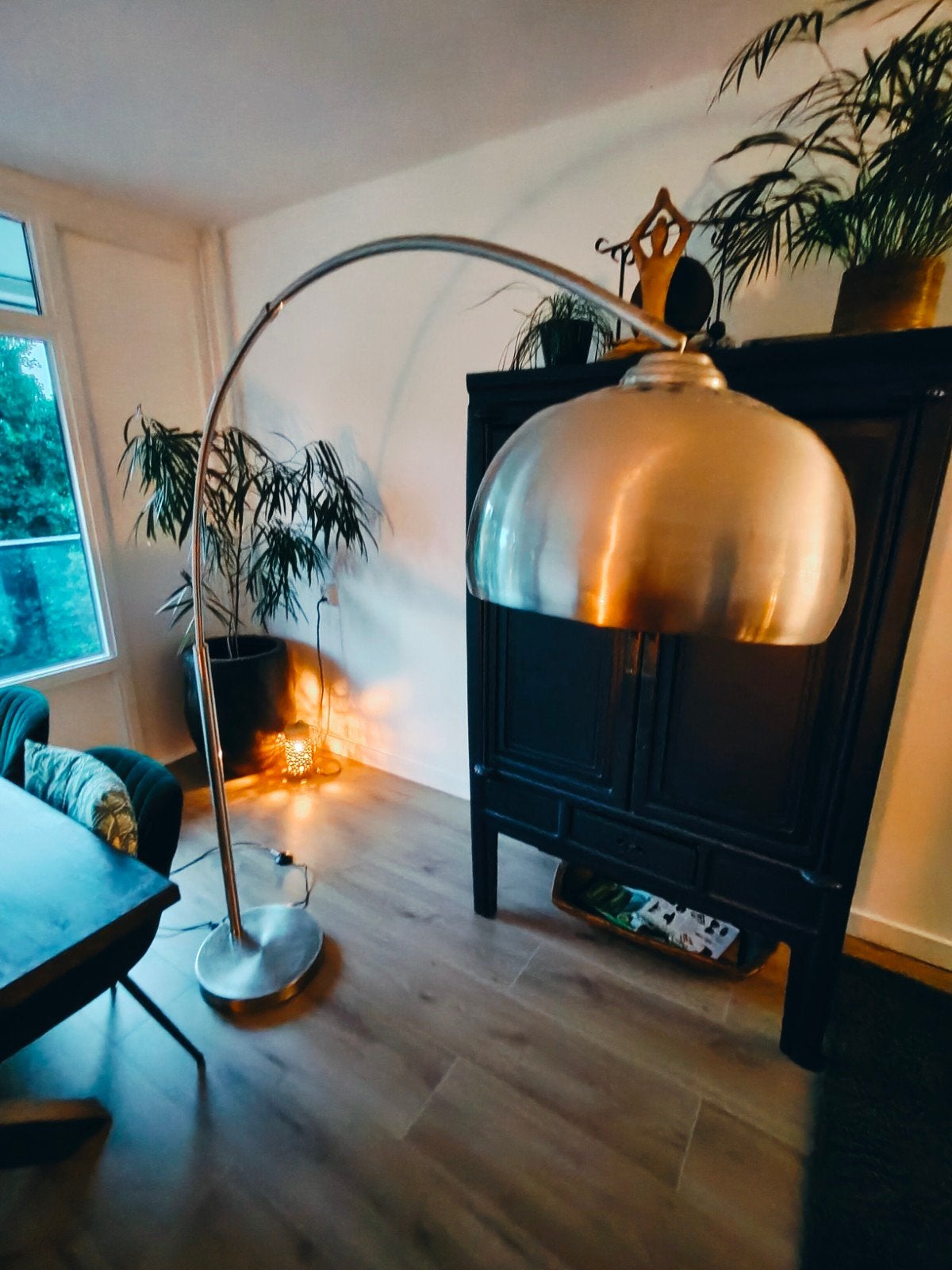 Booglamp - Geborsteld Metaal, Huis en Inrichting, Ophalen, Gebruikt, 200 cm of meer, E27 (groot)
