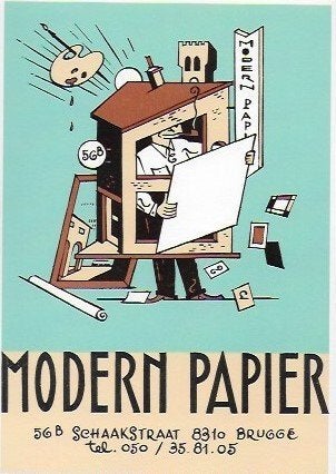 Ever Meulen Modern Papier Brugge (blanco achterzijde), Ophalen of Verzenden, 1980 tot heden, Ongelopen, Cultuur en Media
