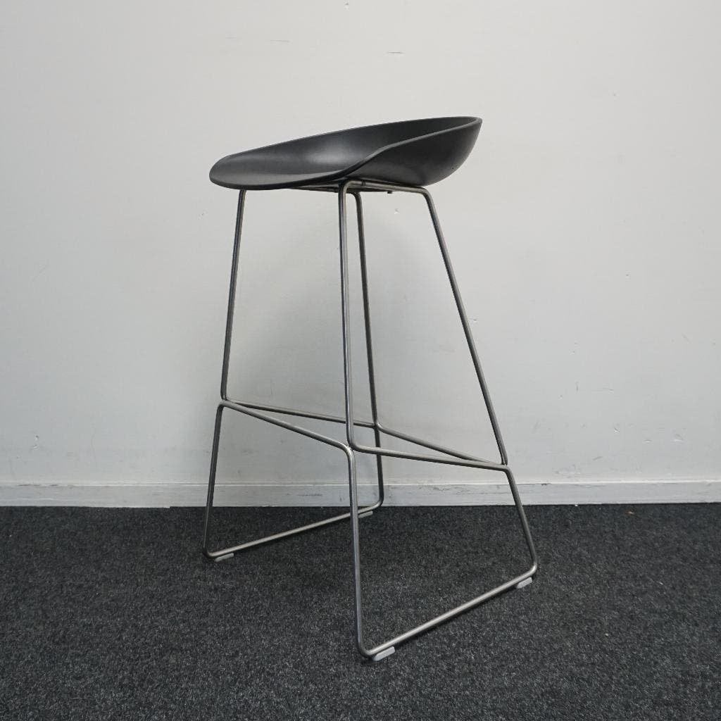 HAY About a Stool AAS38 barkrukken | Zwart | RVS onderstel, -, 60 tot 90 cm, Ophalen of Verzenden, -
