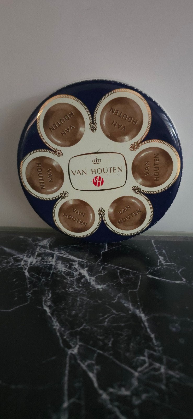 Vintage blik van Houten, Verzamelen, Ophalen of Verzenden, Gebruikt, Overige, Overige merken