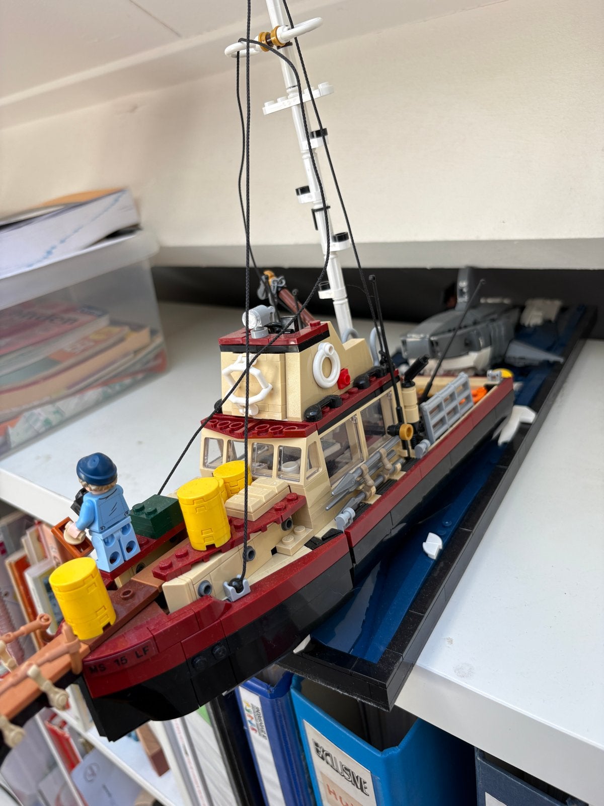 Lego Jaws boot met haai en minifiguren, Ophalen of Verzenden, Zo goed als nieuw, Overige merken