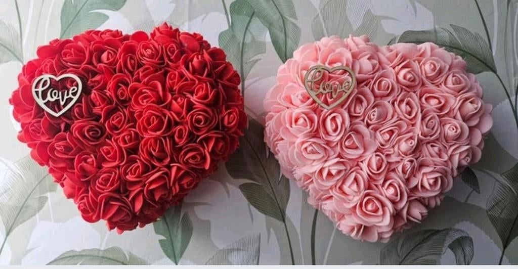 Hartvormige Rozen Decoratie - Rood & Roze(Moederdag), Ophalen of Verzenden, Zo goed als nieuw