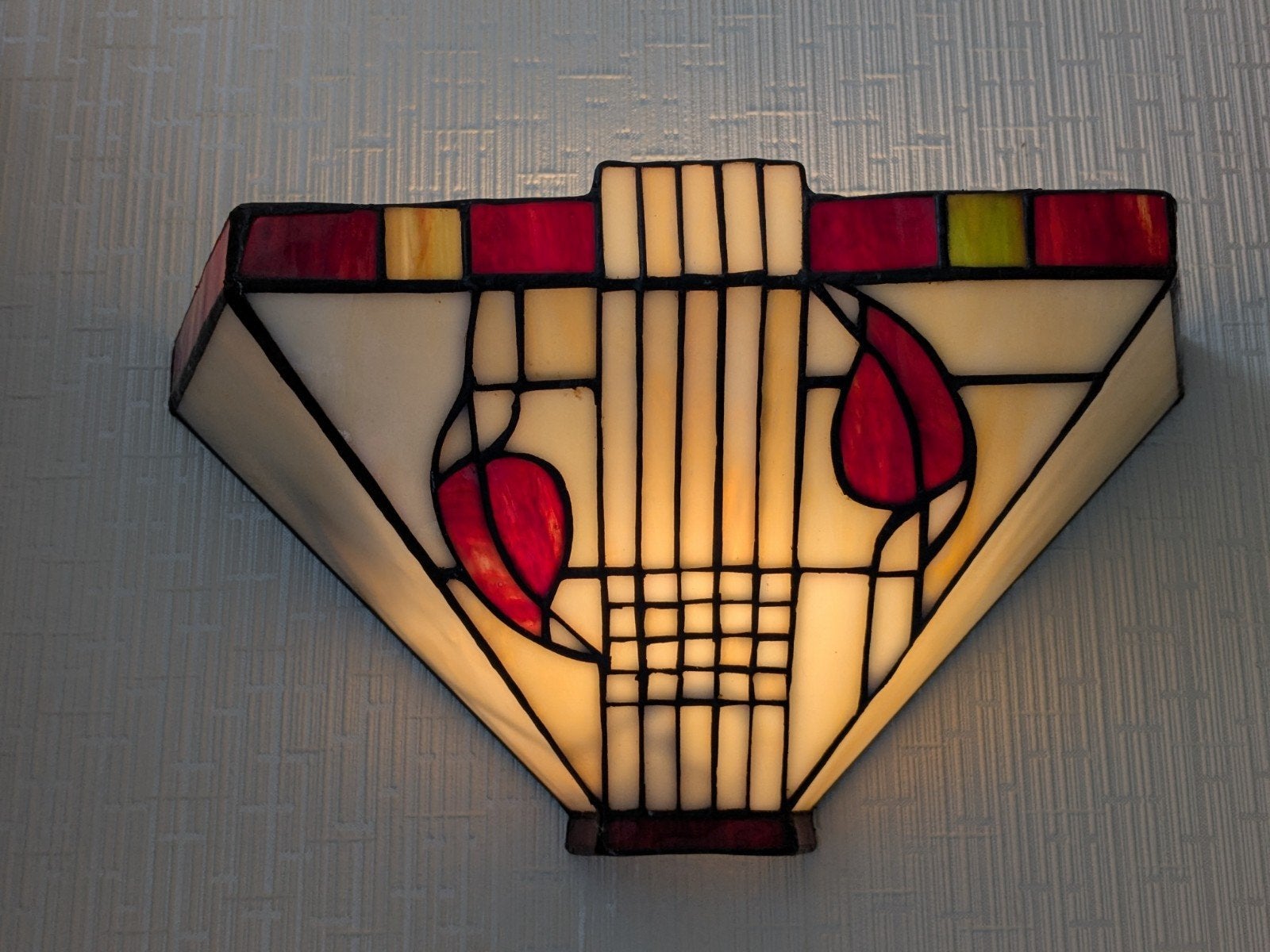 Tiffany Stijl Wandlamp - Art Deco Design, Ophalen of Verzenden, Gebruikt, Glas