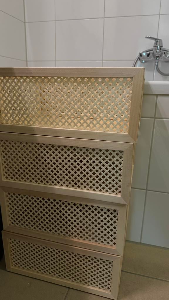 6x mandjes valtning IKEA, Ophalen, Nieuw, Rechthoekig, Riet