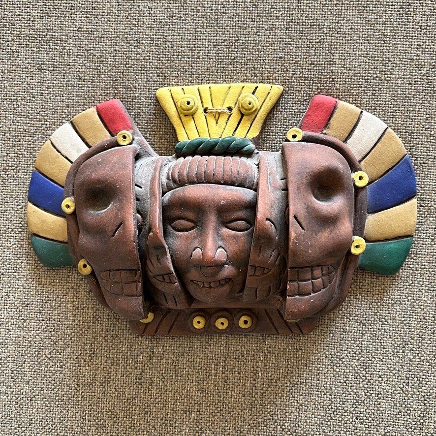 Wandbeeld van drie gezichten, Antiek en Kunst, Kunst | Beelden en Houtsnijwerken, Ophalen of Verzenden
