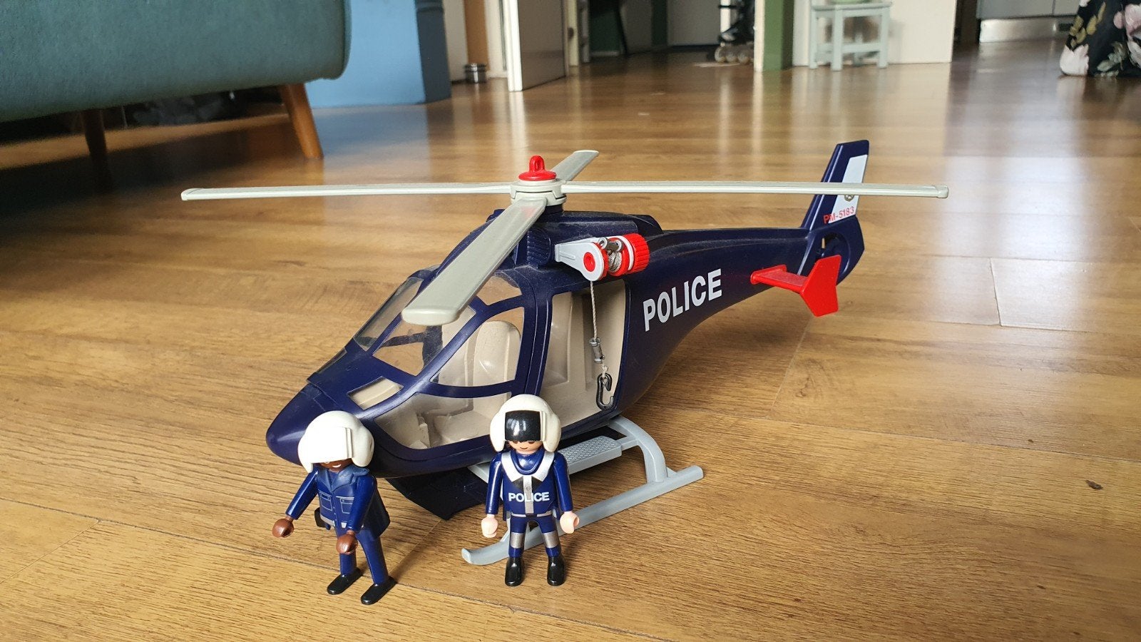 Playmobil Politie Helikopter met 2 Agenten (PM-5183), Kinderen en Baby's, Speelgoed | Playmobil, Gebruikt, Complete set, Voertuig