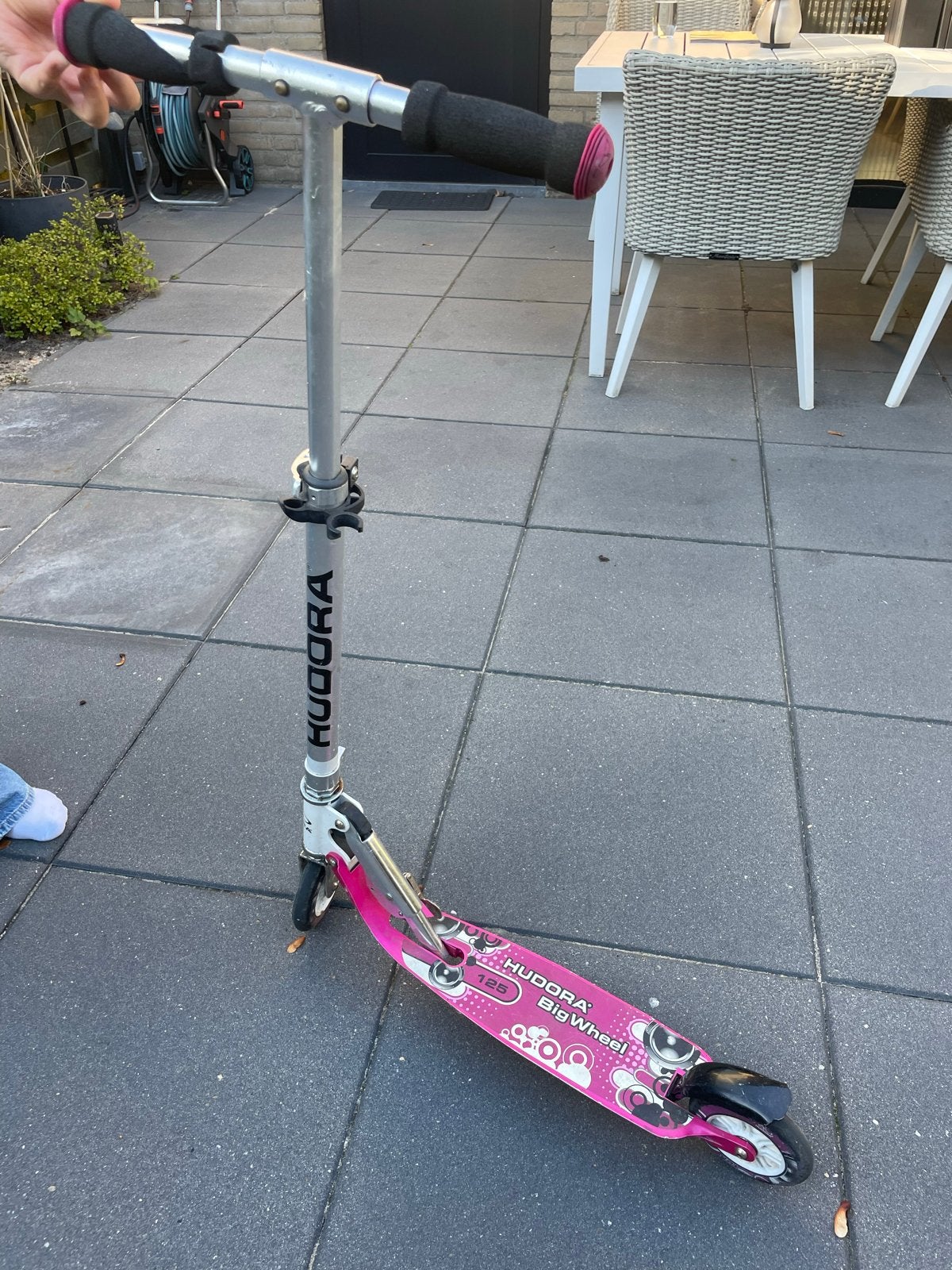 Hudora Big Wheel 125 Step - Roze, verstelbaar, Ophalen, Gebruikt, Gewone step
