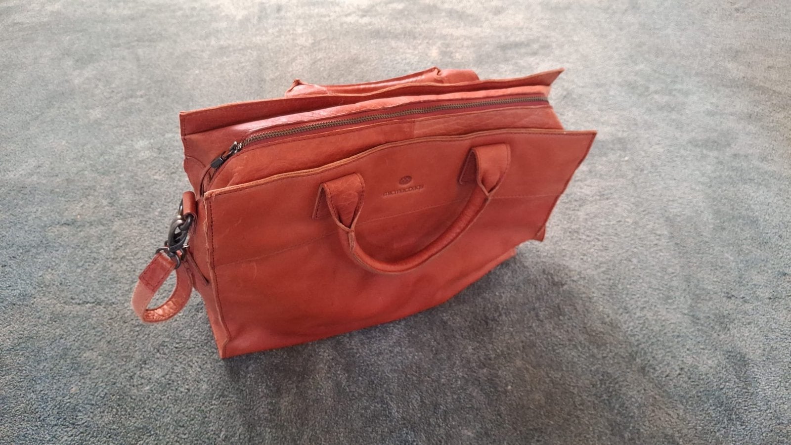 Leren micmacbags luiertas, weinig gebruikt, Kinderen en Baby's, Zo goed als nieuw, Schoudertas functie, Rood, Ophalen