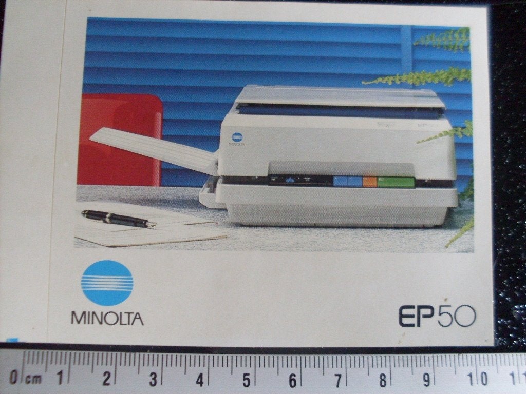 sticker Minolta logo kopieer EP50 kopieer apparaat, Verzenden, Zo goed als nieuw, Merk