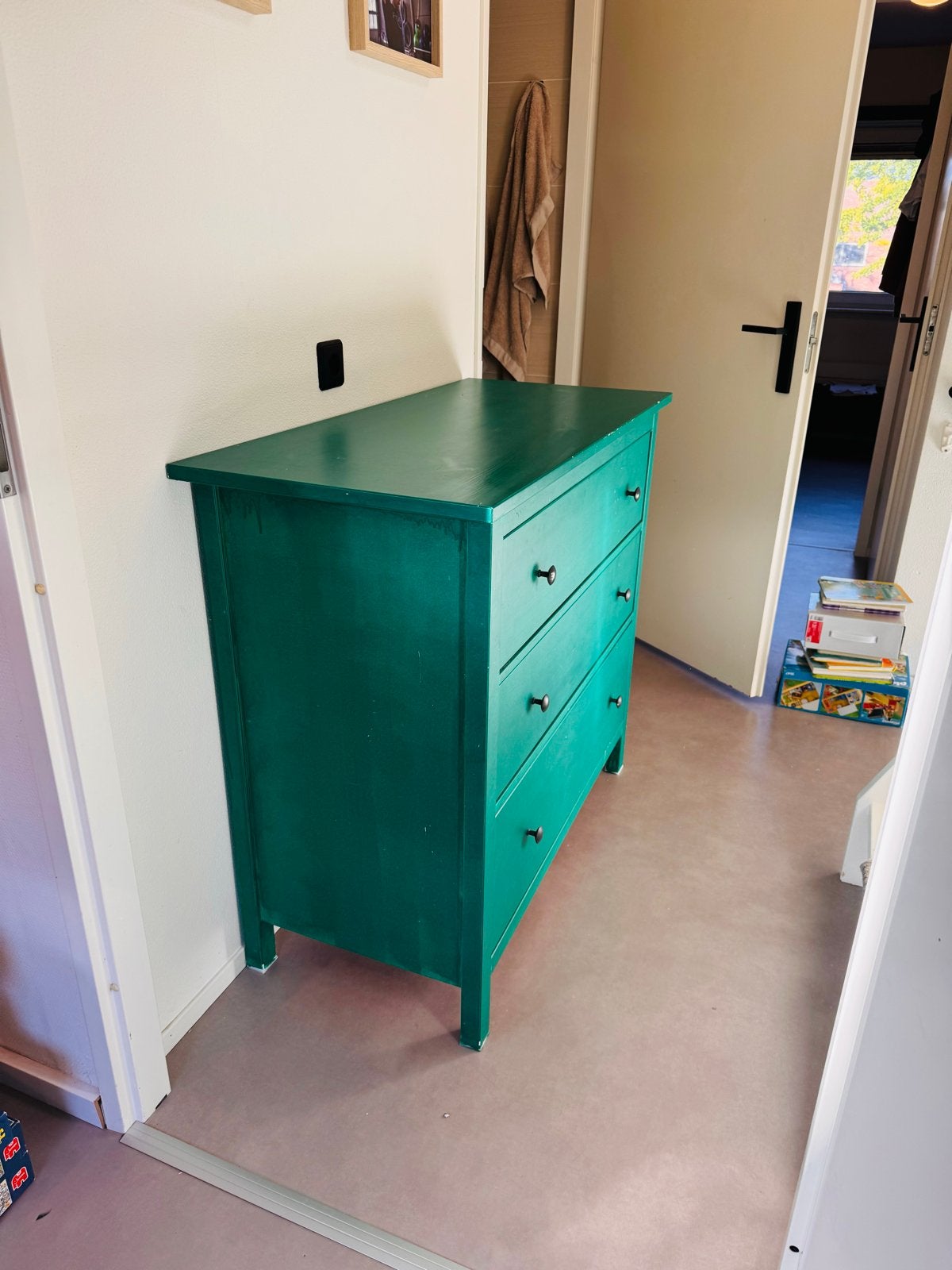 IKEA ladekast/komode groen geverfd, 3 laden, Ophalen, Gebruikt, 50 tot 100 cm, 3 of 4 laden