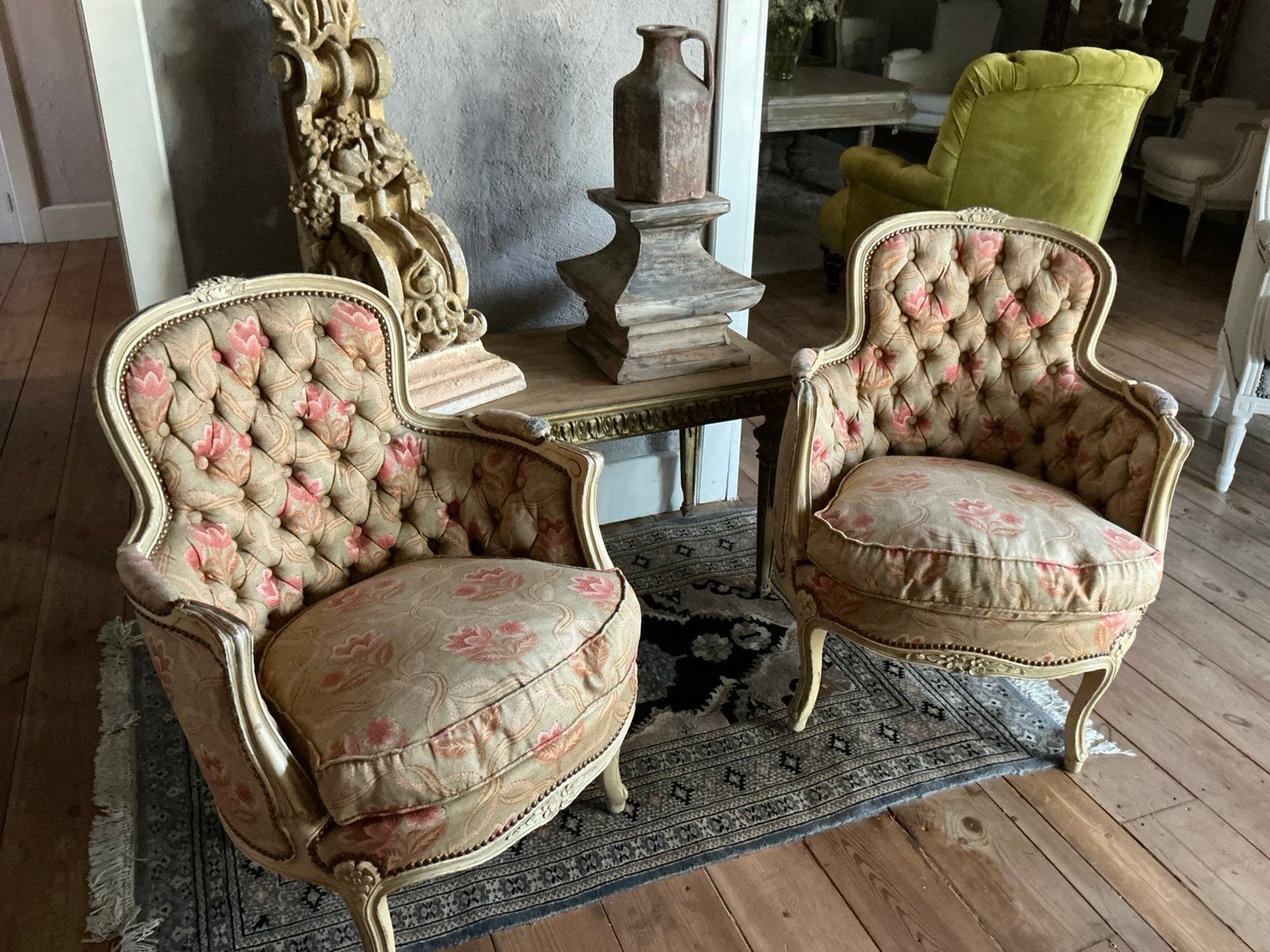 2 antieke kleine  Franse boudoir fauteuiltjes, Ophalen