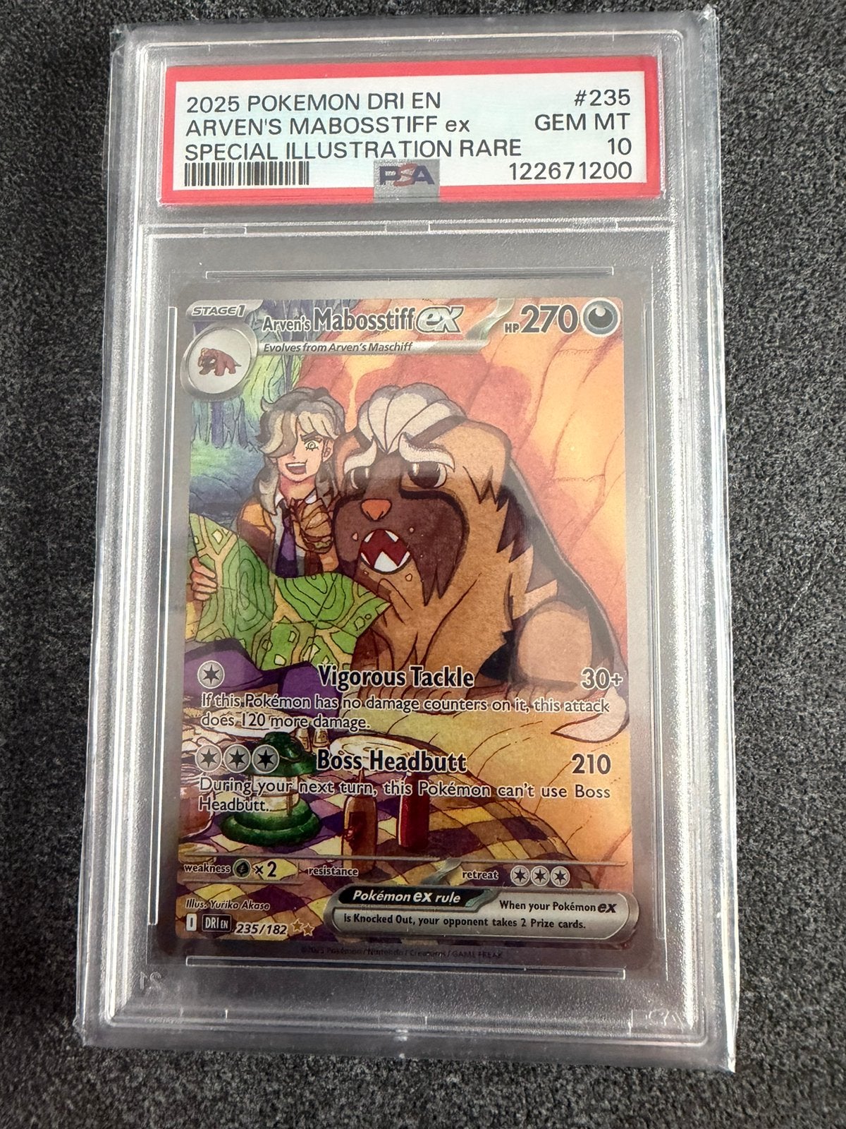 Arven's Mabosstiff ex 235 Pokémon Destined Rivals PSA 10, Ophalen of Verzenden, Zo goed als nieuw