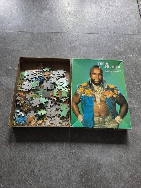 Vintage A-Team Mr. T Legpuzzel, Ophalen of Verzenden, Minder dan 500 stukjes, Gebruikt, Legpuzzel
