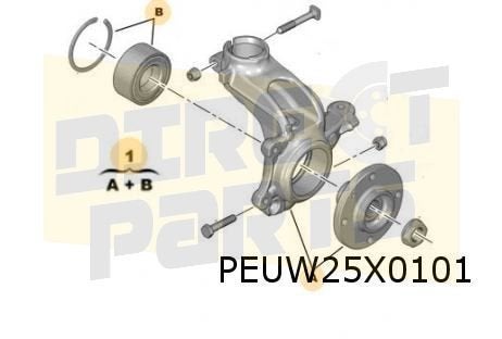 Peugeot/DS/Citroën Fuseestuk Links met wielnaaf 72 mm Origin