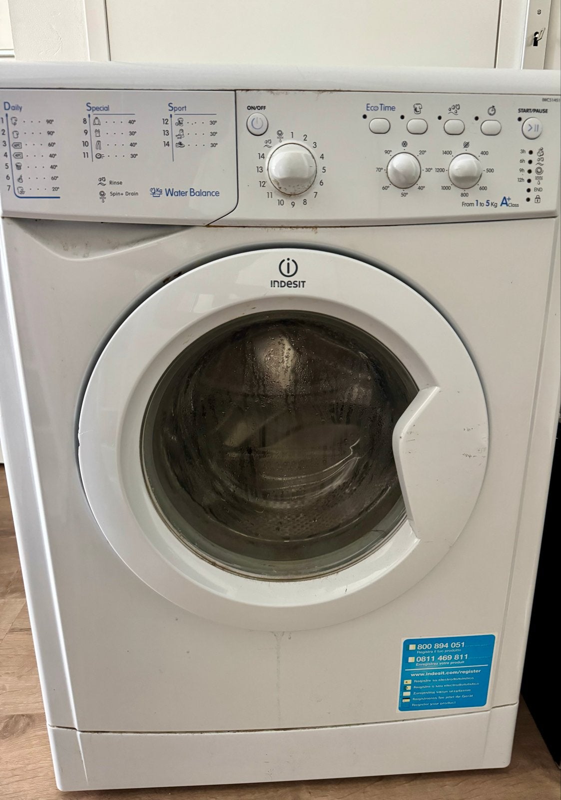 Indesit Wasmachine - Gebruikt, Werkt Perfect, Gratis Ophalen, Ophalen, 1200 tot 1600 toeren, Gebruikt, 4 tot 6 kg