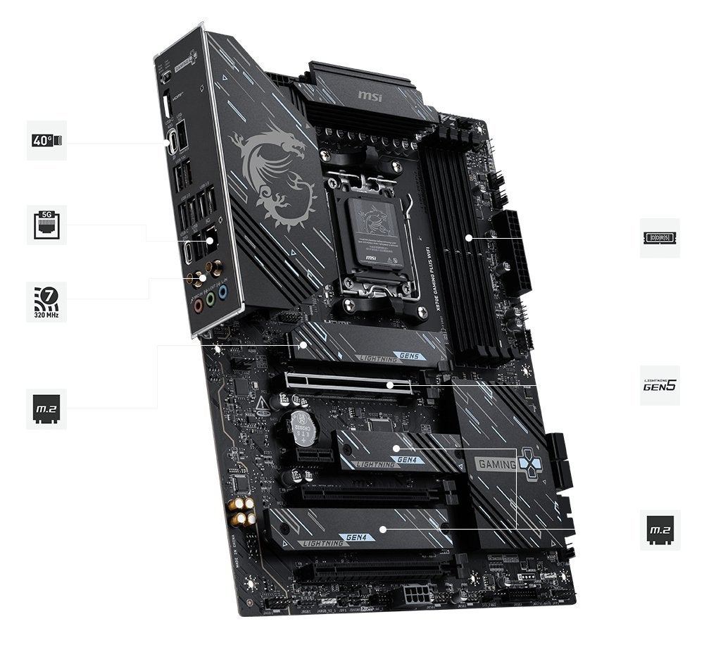 MSI X870E Gaming plus wifi AM5., Computers en Software, Moederborden, Ophalen, Zo goed als nieuw, DDR5, AM5