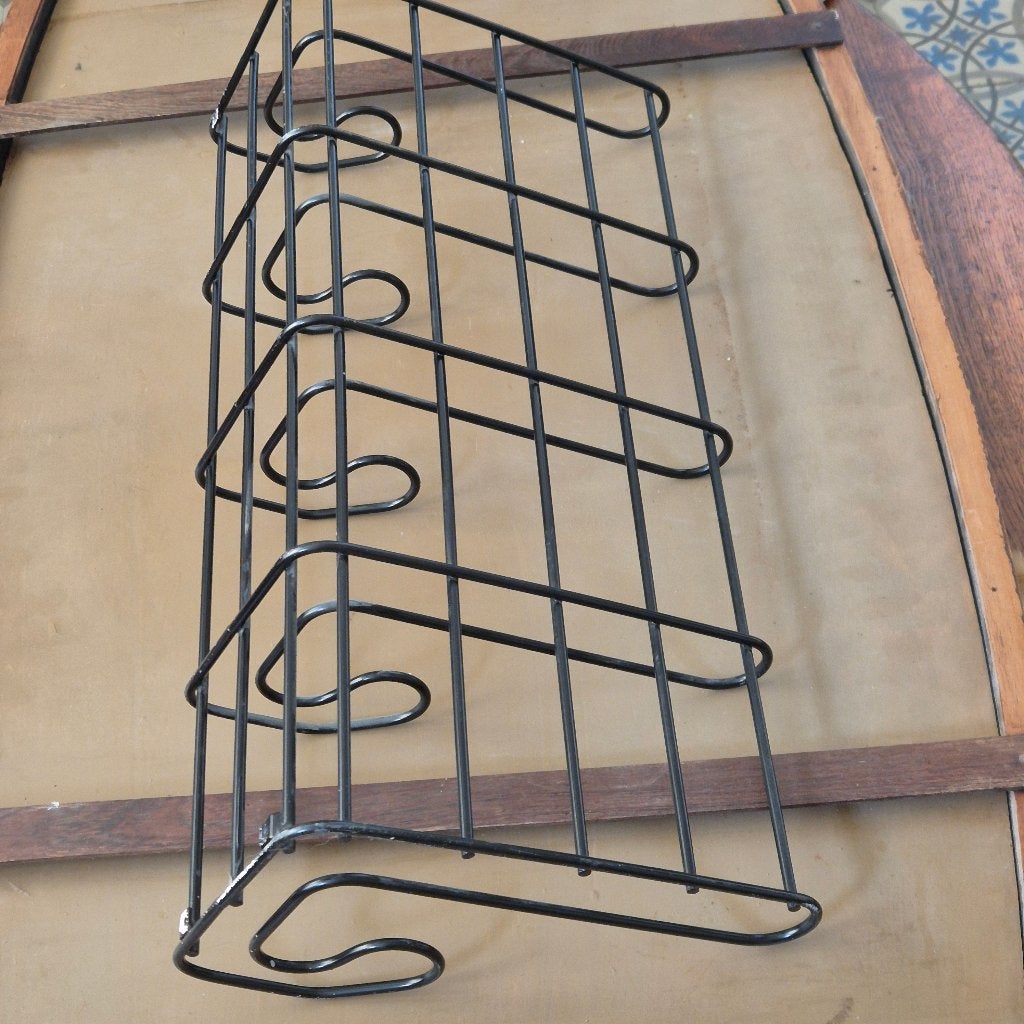 Zwart metalen wandkapstok 5 afgeronde haken 60 cm, Ophalen, Metaal, Wandkapstok, Minder dan 100 cm