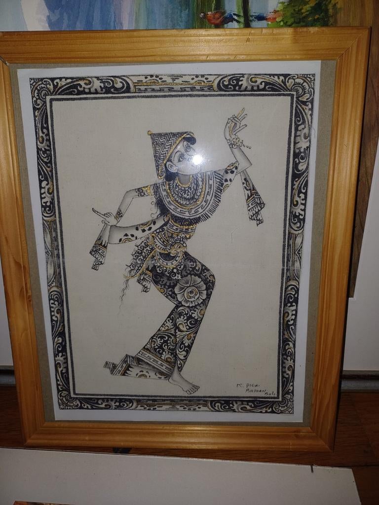 Balinees op rijstdoek  k.pica.batuan, Ophalen of Verzenden
