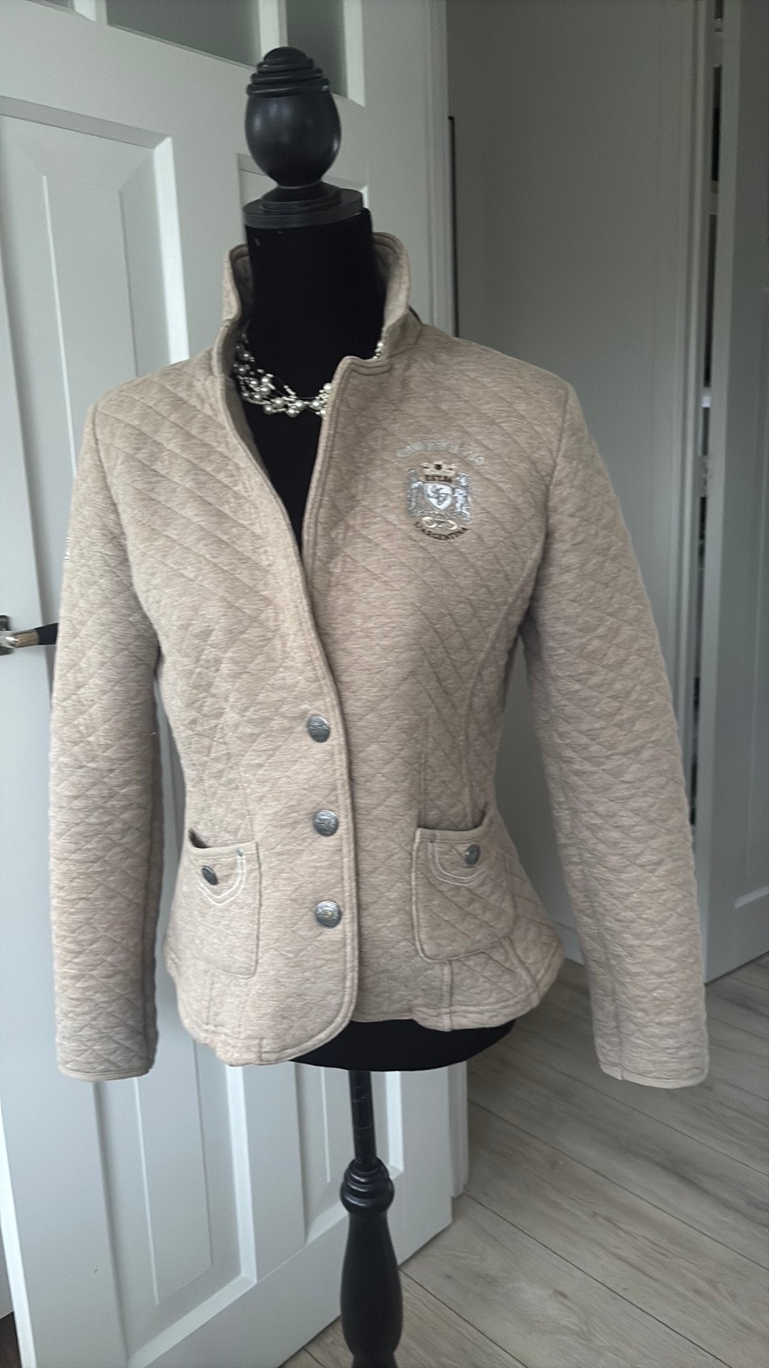 Zand kort blazer Argentina /Purdey 38/40 M  izgst sportief, Ophalen of Verzenden, Zo goed als nieuw, Beige