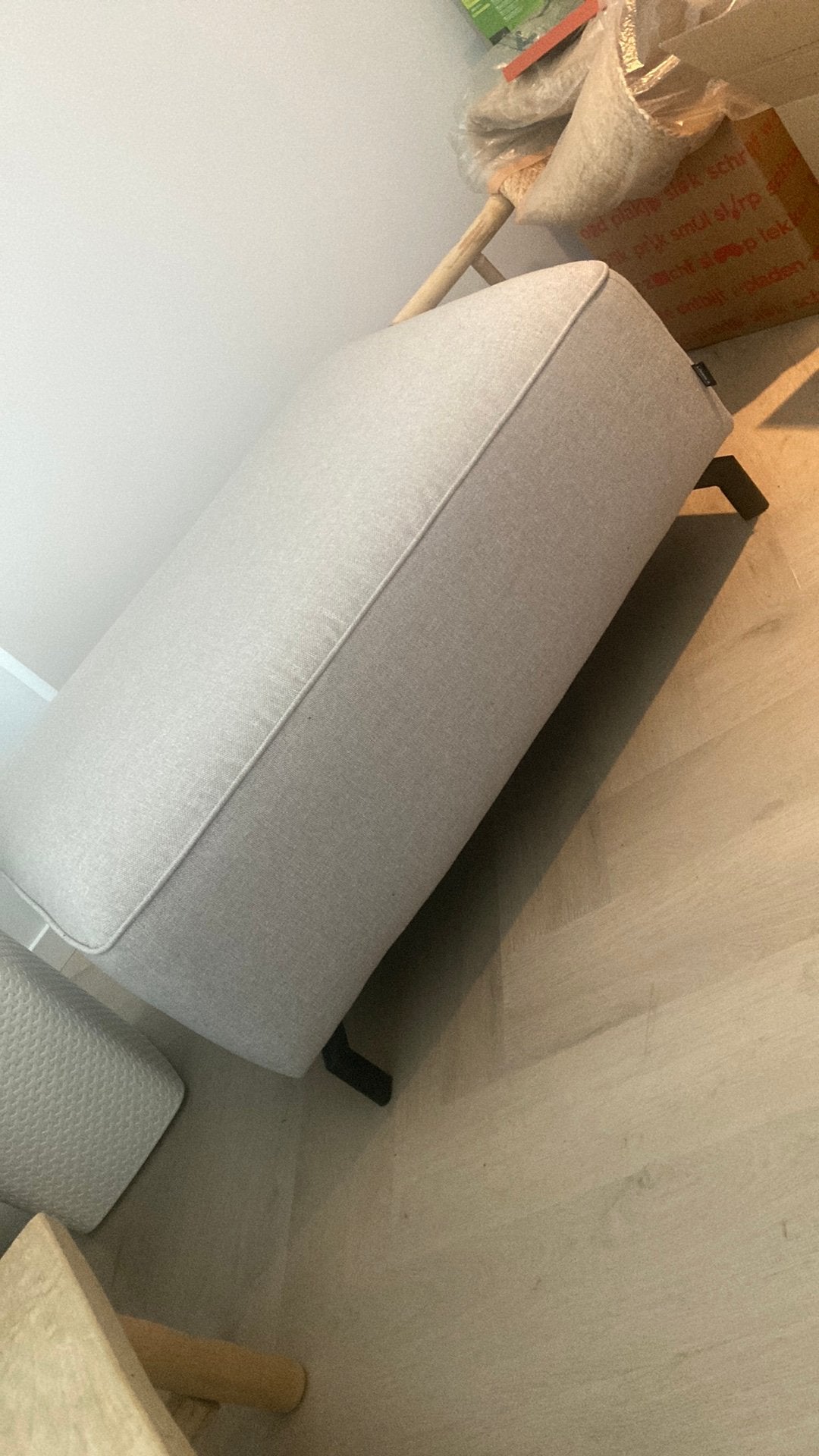 Poef hocker grijs, Ophalen, Eenpersoons, 75 tot 100 cm, Zo goed als nieuw