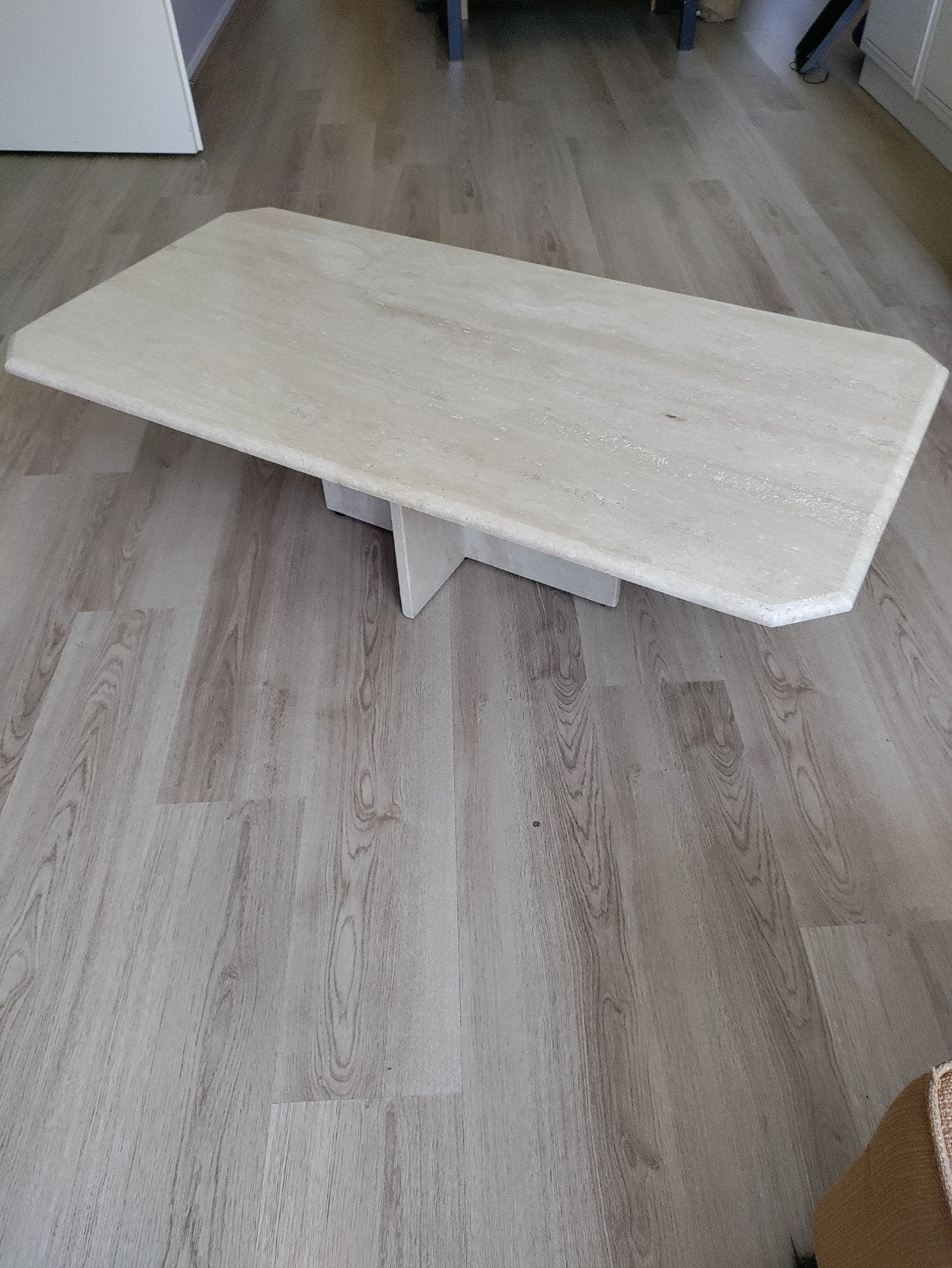Travertin Salontafel, Huis en Inrichting, Ophalen, Overige materialen, Gebruikt, 100 tot 150 cm