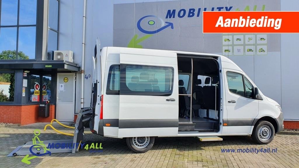 Mercedes-benz SPRINTER Gebruikte Rolstoelbus  Incl- BPM, Met garantie (alle), Wit, Bedrijf, 9 stoelen