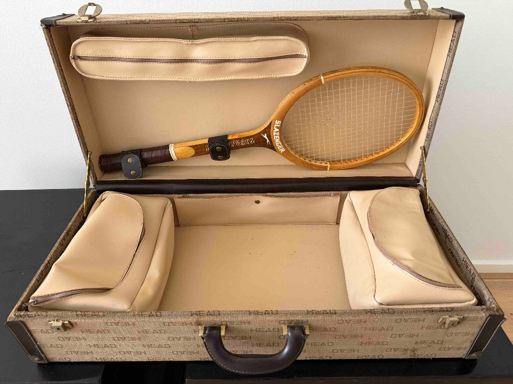 Vintage Head tenniskoffer + slazenger tennisracket, Sport en Fitness, Ophalen, Gebruikt, Tas, Head