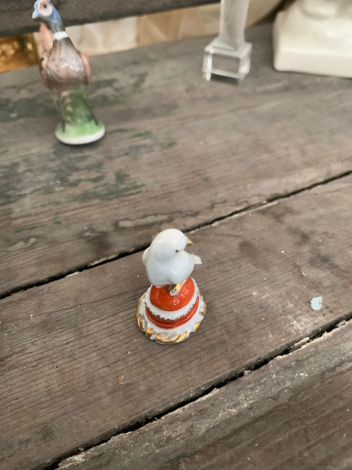 Antieke Rosenthal vogel op sokkel - Porselein, Ophalen of Verzenden
